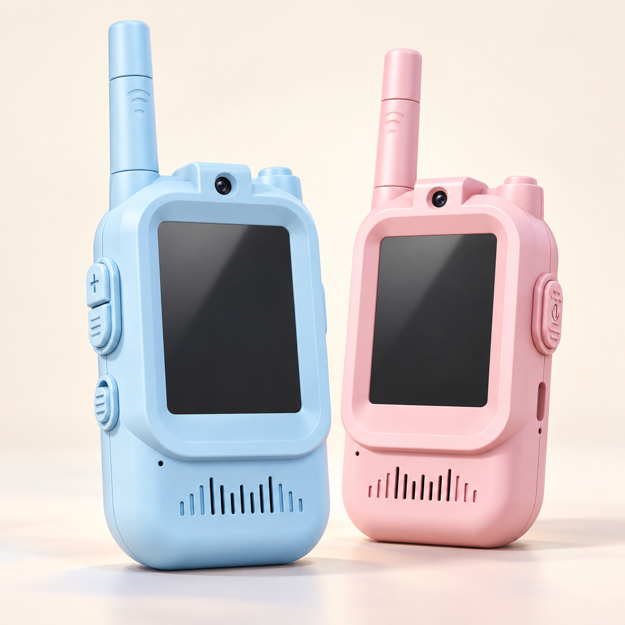 Pink + Blue Giggle Link video walkie-talkies